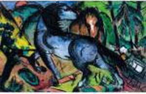 Zwei Grosse Pferde In Landschaft (two Large Horses In A Landscape) by Franz Marc