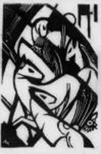 Springende Pferdchen by Franz Marc