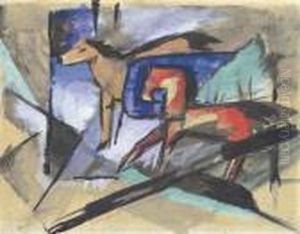 Rotes Und Gelbes Pferdchen by Franz Marc
