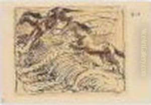 Springende Pferde (leaping Horses) by Franz Marc