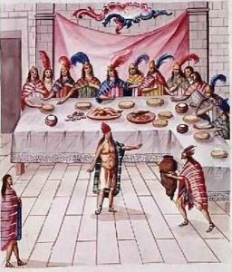 Tome 3 fol.134 A Banquet, from Teatro de la Nueva Espana