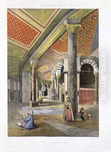 The Gallery of the Mosque of Omar, from Souvenirs of Jerusalem, engraved by Charles Claude Bachelier fl.1830-60 and Albert Adam b.1833, 1861 - view 1