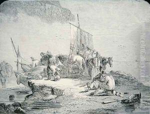 Smugglers landing their cargo, 1850 by Parker, H.R.