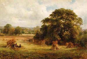 Family at Rest in the Hay Stacks by David Payne
