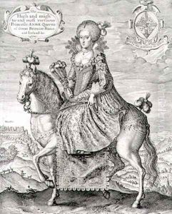 Equestrian Portrait of Anne of Denmark 1574-1619 engraved by the artist, pub. by Compton Holland, 1616 by Simon de Passe