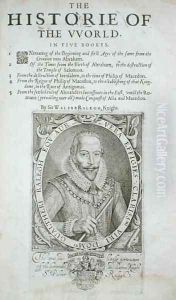 Portrait of Sir Walter Raleigh 1554-1618 title page from The Historie of the World by Sir Walter Raleigh by Simon de Passe