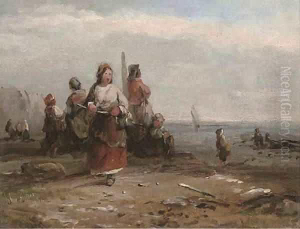 Fisherfolk along the shore - view 1