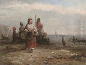 Fisherfolk along the shore by John Anthony Puller
