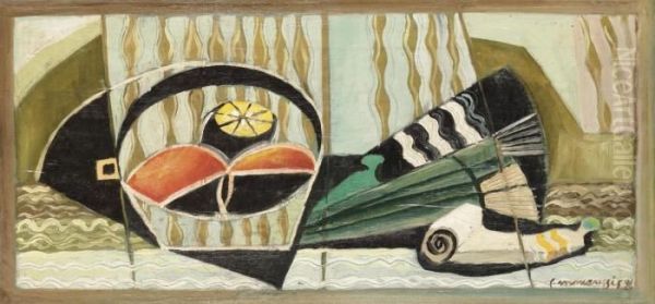 Nature Morte Avec Compotier Et Eventail - view 1