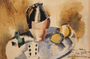 Nature Morte Au Pichet Et Au Six De Trefle by Louis Marcoussis