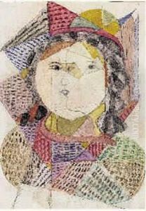 Composition Au Visage, Circa 1915 by Louis Marcoussis