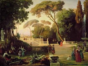 The Gardens of the Villa Doria Pamphili, Rome, 1844 by Antoine Ponthus-Cinier