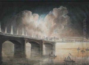 Fireworks in the Place de la Concorde for the Anniversary of 18 Brumaire 9th November 1799 by Francesco Piranesi