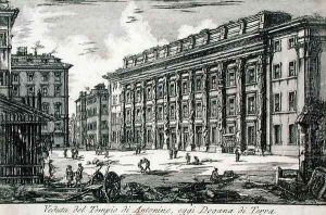 Tempio di Antonino in Rome, c.1780 by (attr.to) Piranesi, Laura