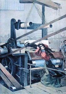Accident in a textile mill in Lille, illustration from Le Petit Journal, 1898