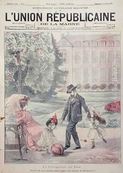 The Russian Imperial family on holiday at the Chateau de Wolfsgarten, from the front cover of LUnion Republicaine de la Marne magazine, 1899 - view 1