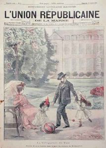 The Russian Imperial family on holiday at the Chateau de Wolfsgarten, from the front cover of LUnion Republicaine de la Marne magazine, 1899