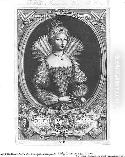 Francoise-Marguerite de Silly 1584-1626 engraved by Claude Duflos 1665-1727 - view 1