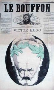 Caricature of Victor Hugo 1802-85 from the front cover of Le Bouffon, June 1867 by Georges Labadie Pilotell