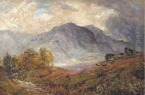 Sheep in a moorland landscape - view 1