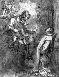The Madonna and Child appearing to Saint Bernard by Bernardino Barbatelli Poccetti