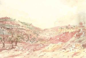 View of Jerusalem and the Mount of Olives by John Louis Petit