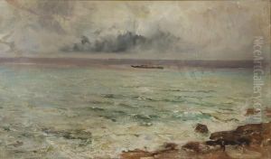 Marina Con Nave Inlontananza by Pompeo Mariani