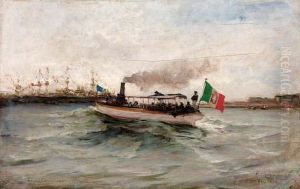 Lancia Ammiraglia Italiana Durante Le Feste Colombiane A Genova - 1892