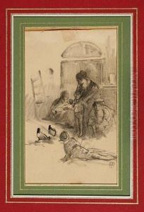 Figure In Un Interno by Pompeo Mariani