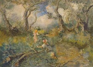 La Cueillette Des Olives. 1912 by Pompeo Mariani