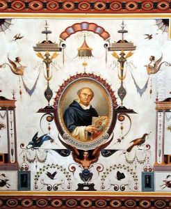 Portrait of Fra Bartolomeo 1472-1517, detail from the ceiling of the Sala del Sindaco, 1870-71