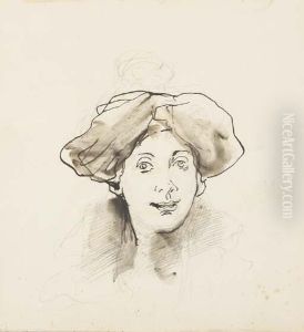 Un Portait De Femme by Pompeo Mariani