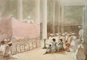 A Puppet Show on the Artists Verandah by William Prinsep