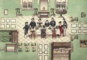 Family meal from a journal written by Carl Baumann, 1813-25 by Franz Paumgarrten