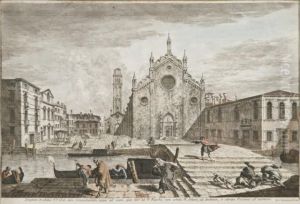 Vuedu Campo Santa Maria Gloriosa Dei Frari, Venise by Michele Marieschi