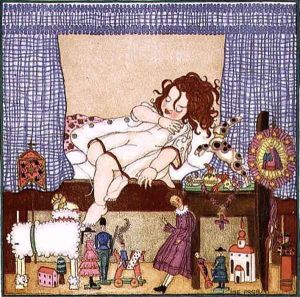 Little Bella Sleeping on Christmas Eve, c.1910, from Christmas, pub. by J.M. Dent and Sons, 1922 by Ina Proba