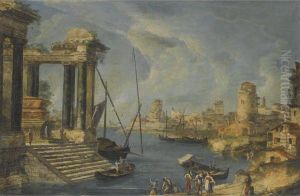 An Architectural Capriccio Of The Venetian Lagoon by Michele Marieschi