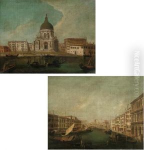 The Grand Canal, Venice, With 
The Santa Maria Della Salute; And The Grand Canal, Venice, Looking 
Towards The Rialto Bridge by Michele Marieschi
