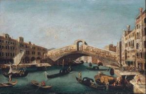 Venezia, Veduta Del Canal Grande Con Il Ponte Di Rialto by Michele Marieschi