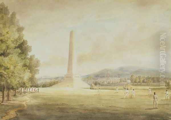 Cricket in Phoenix Park, Dublin, c.1835 - view 1