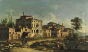Veduta Di Un Borgo Con Palazzo Gentilizio Veduta Di Un Borgo Con Palazzo Gentilizio