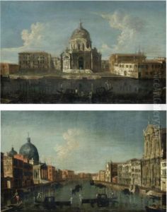 Venice, A View Of The Church Of Santa Maria Della Salute;
Venice, A View Of The Grand Canal With The Chiesa Degli Scalzi by Michele Marieschi
