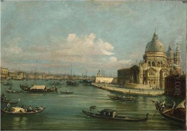 A Vedute Of Venice With The 
Canal Grande And The Santa Maria Della Salute, The Palazzo Ducale Beyond - view 1