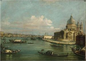 A Vedute Of Venice With The
Canal Grande And The Santa Maria Della Salute, The Palazzo Ducale Beyond by Michele Marieschi