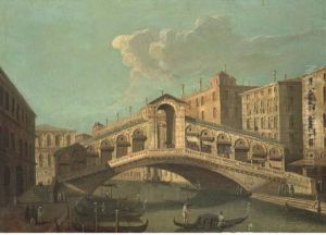 Vue Du Pont Du Rialto Sur Le Grand Canal A Venise by Michele Marieschi