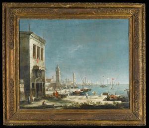 A Venetian Capriccio, With Figures On The Quay In The Forground, With Shipping Beyond