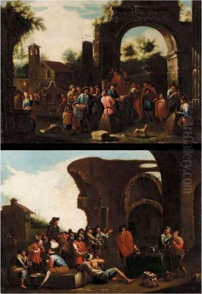 A Market Scene With Pedlars - view 1
