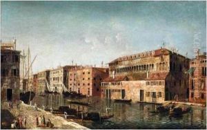 Venice, A View Of The Grand Canal With The Fondaco Dei Turchi by Michele Marieschi