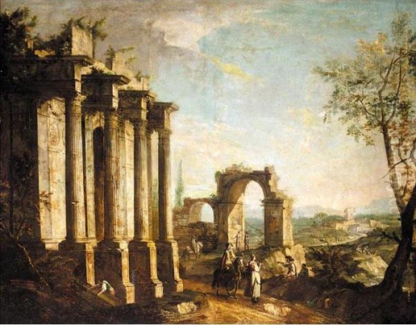 A Capriccio Scene With Figures Before Classical Ruins - view 1