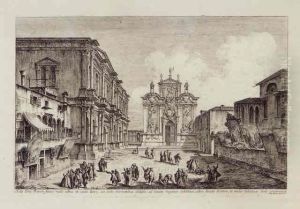 The Courtyard Of The Ducal Palace (#) Campo S Rocco by Michele Marieschi